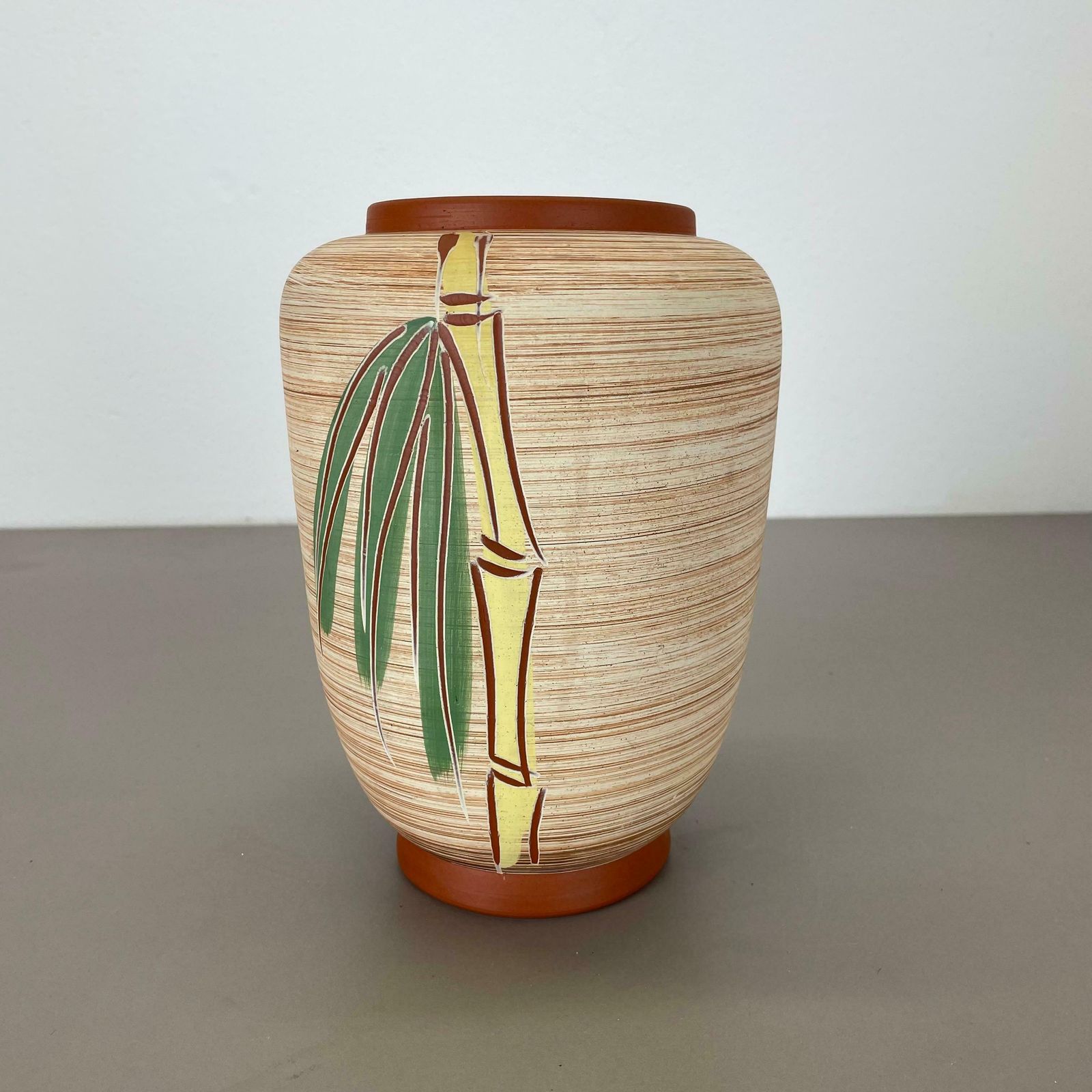 photo buy Colorful Abstract Bamboo Ceramic Pottery Vase By Eiwa Ceramics, Germany 1950s