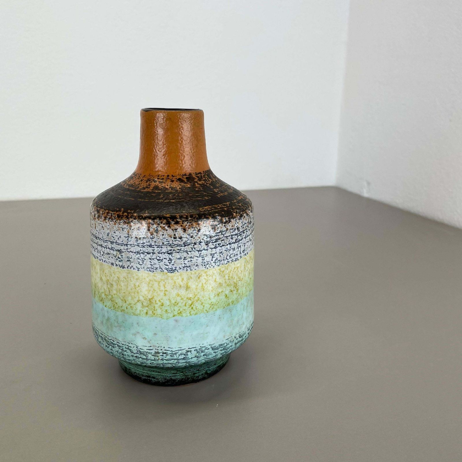 Rare Multicolor Fat Lava Ceramic Vase Veb Haldensleben, Gdr Germany, 1970s photo Home Decor