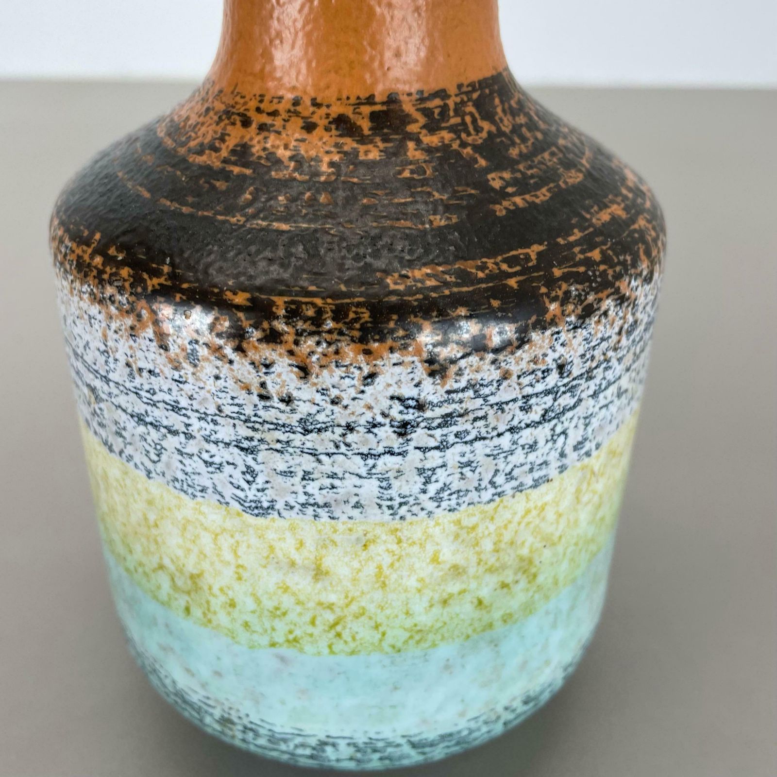 392.0 Rare Multicolor Fat Lava Ceramic Vase Veb Haldensleben, Gdr Germany, 1970s photo