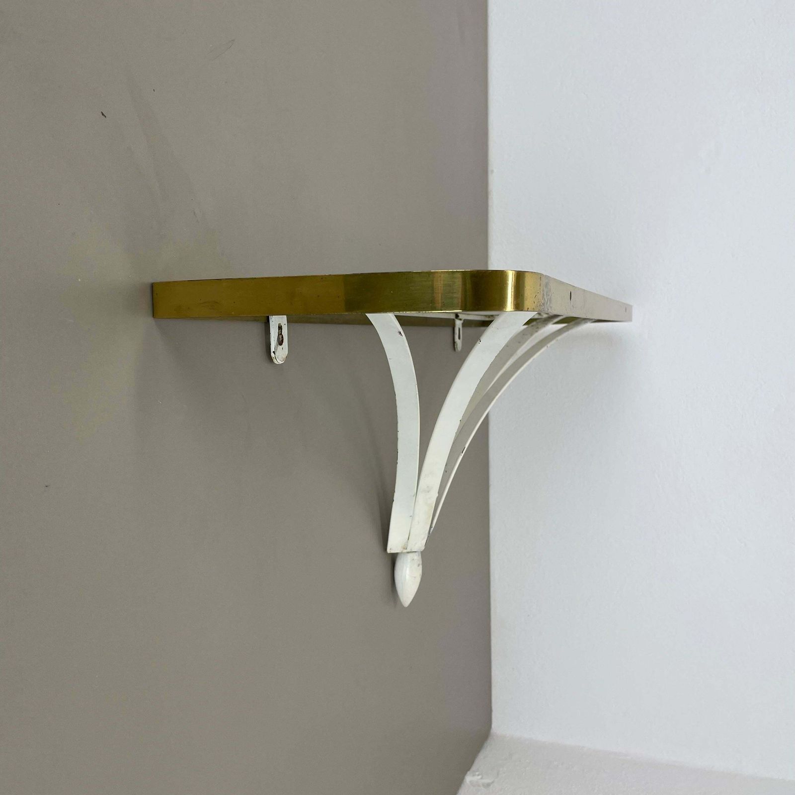 Metal Brass Etagere Wall Board "Rigituelle" Mathieu Mategot Attrib., France 1950 photo vinterior