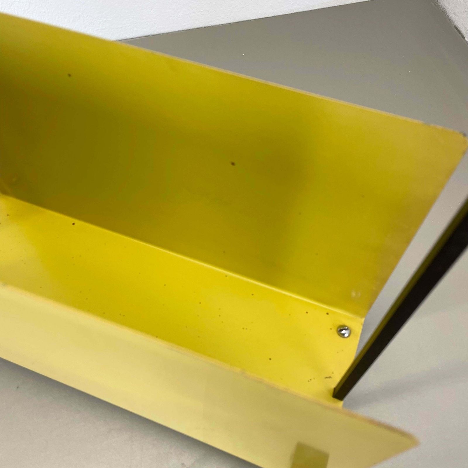 photo for sale Unique Bauhaus Destijl Style Cubic Metal Magazine Holder, Netherlands 1970s
