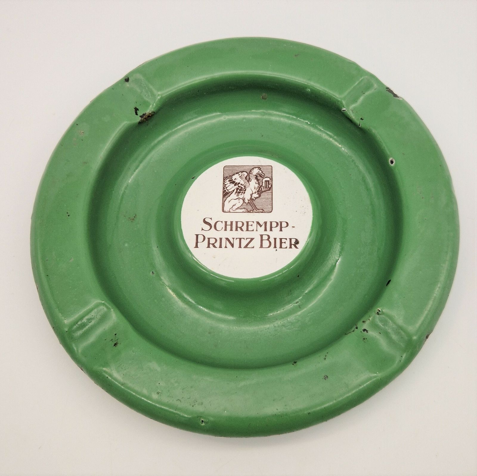 Enamelled Advertising Ashtray From Schrempp Printz Bier. 1930   1940