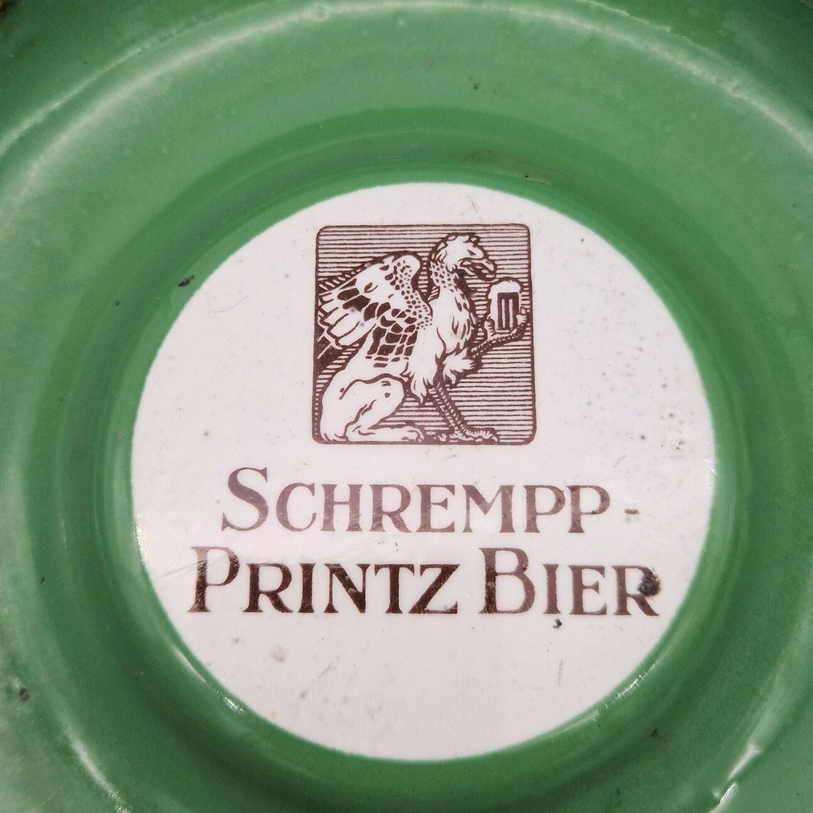 Enamelled Advertising Ashtray From Schrempp Printz Bier. 1930   1940 photo for sale