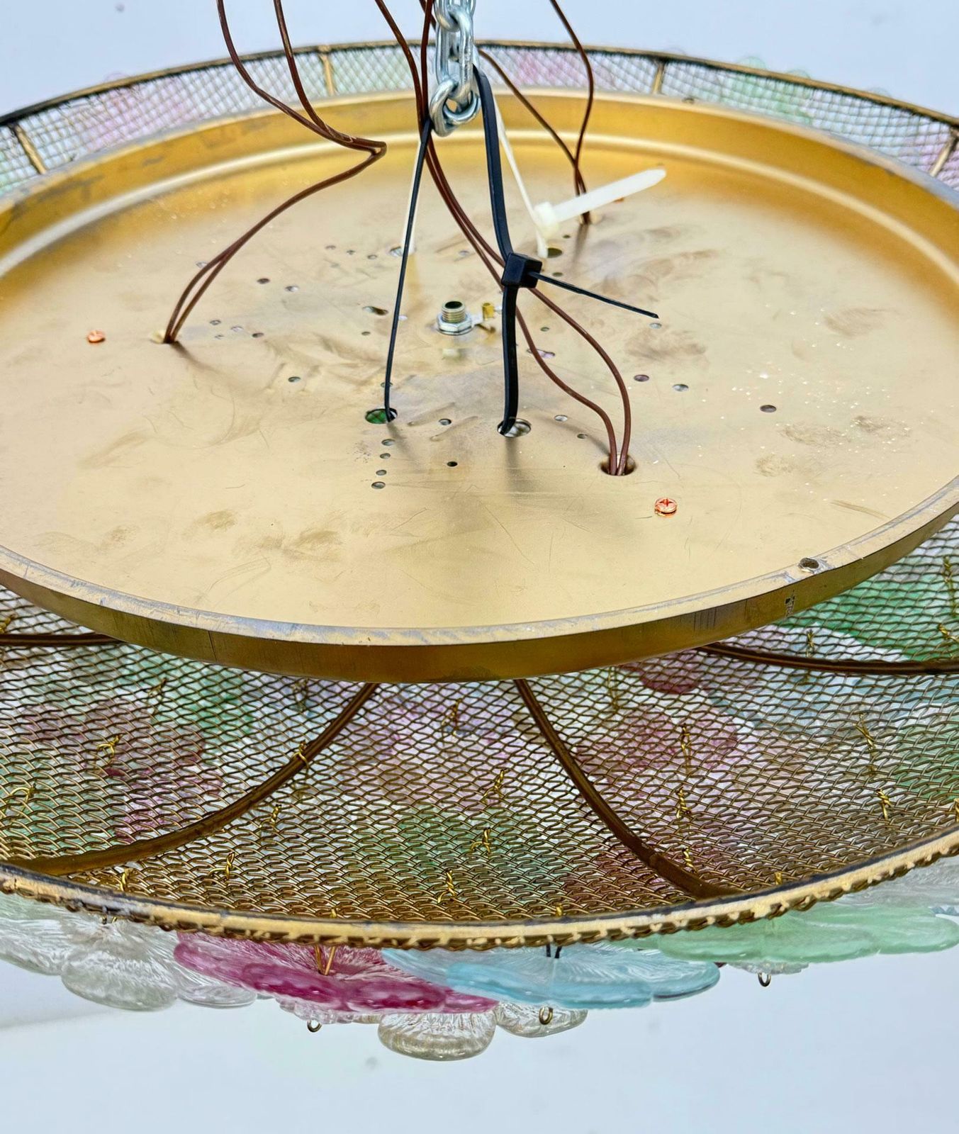 photo for sale Barovier & Toso Mid Century Modern Murano Glass Flower Basket Ceiling Light, 50s