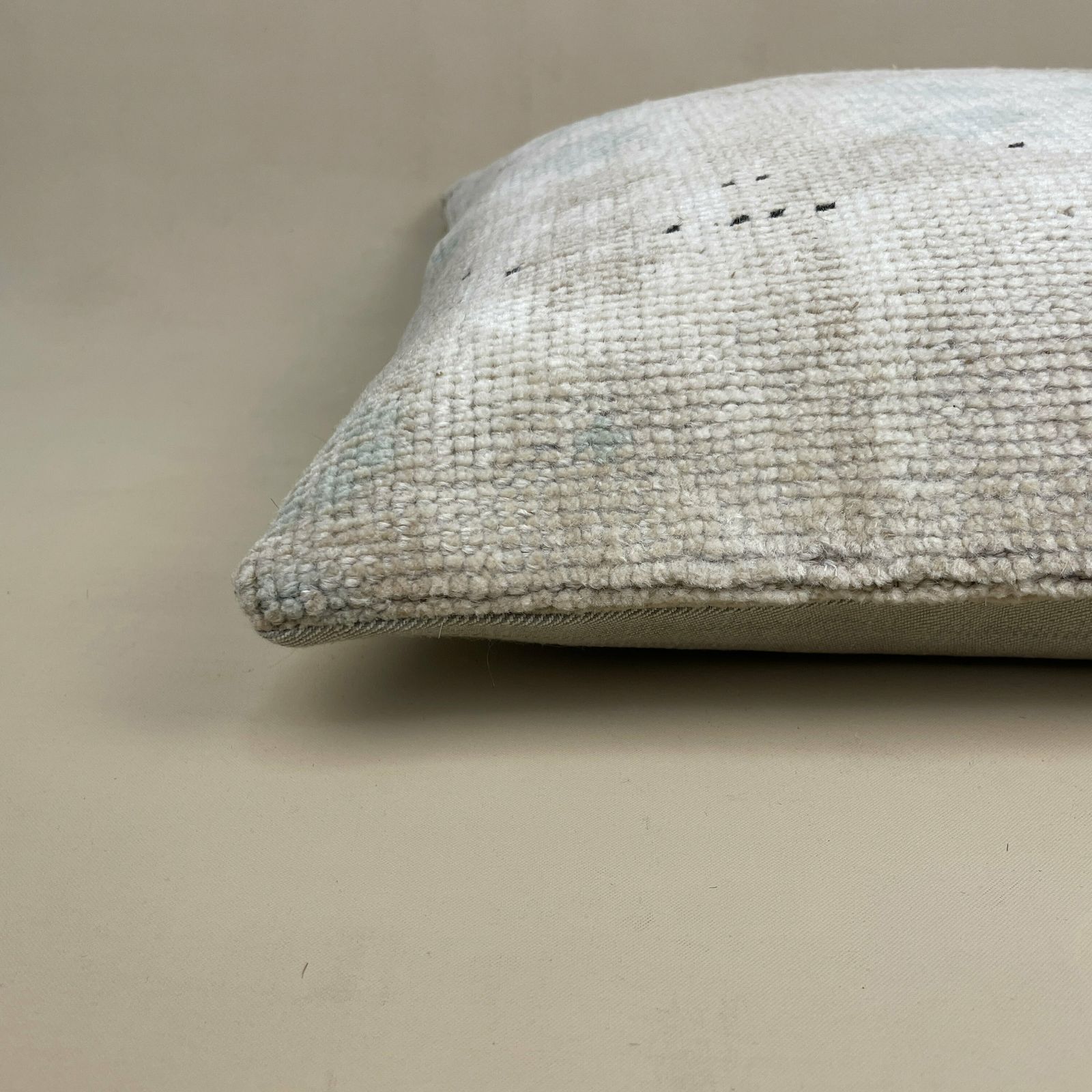 Antique Kilim Cushion Turkish Feather Filled Handwoven Muted Beige Abstract photo furniture