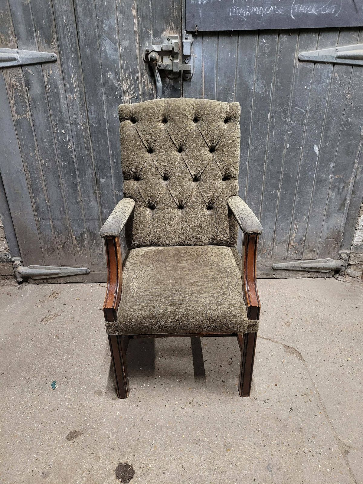 Antique Fabric Gainsborough Armchair Desk Chair