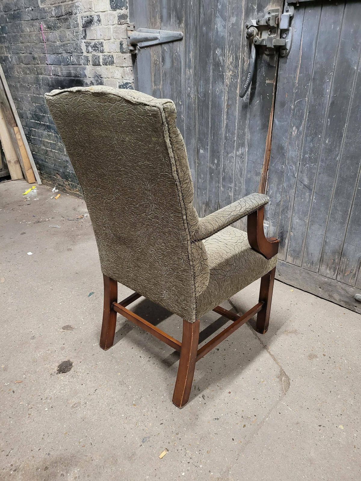 Antique Fabric Gainsborough Armchair Desk Chair photo vintage