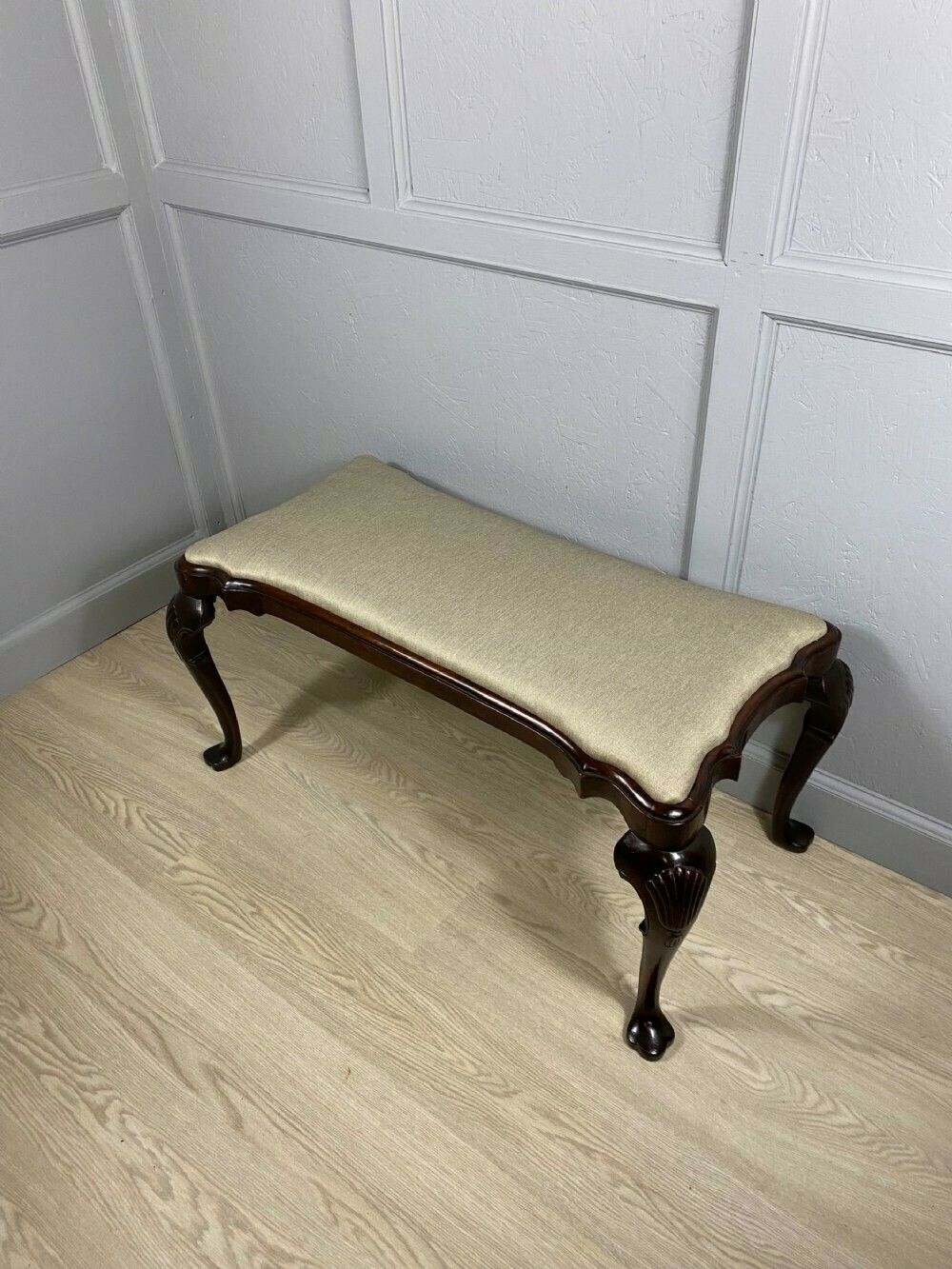 Edwardian Long Mahogany Window Seat