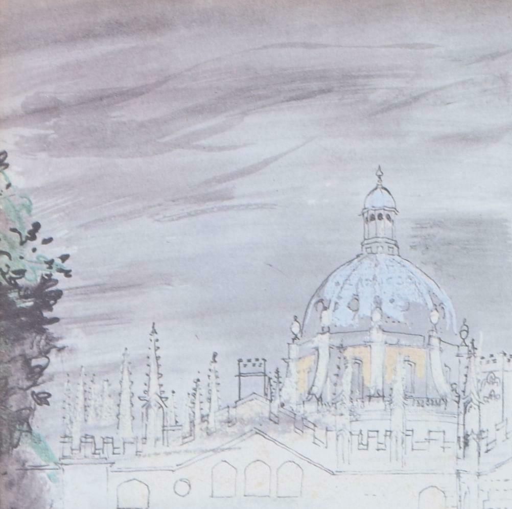 John Piper Ch All Souls (View From Queen's College, Oxford) John Piper 1972 Lithograph 1972 photo furniture