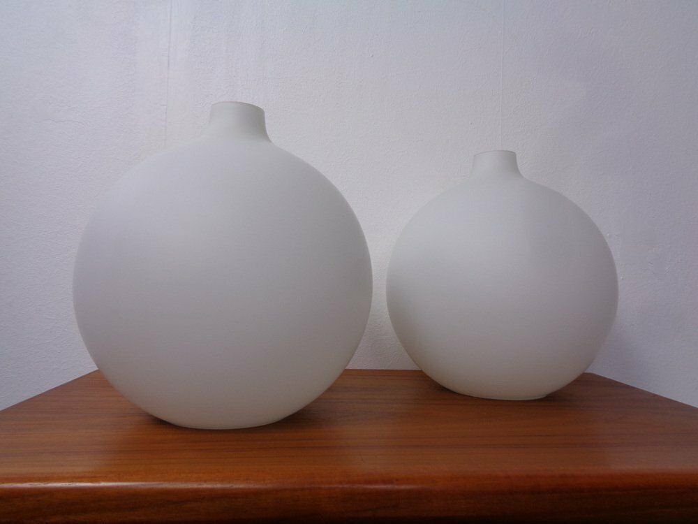 Lighting Opaline Glass Satellite Pendant Lamps By Vilhelm Wohlert For Louis Poulsen, 1960s, Set Of 2 photo