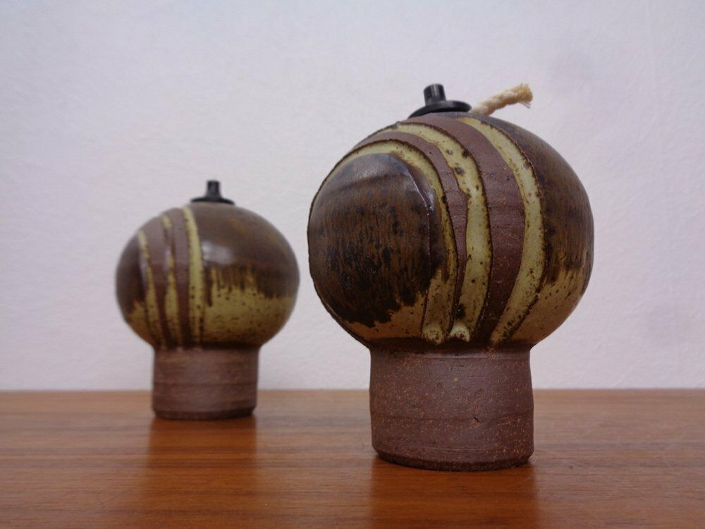 Ceramic Oil Table Lamps By Aage Würtz, 1970s, Set Of 3 photo vintage