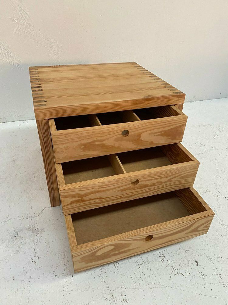 Pine Chest Of Drawers Or Bedside Table By Ate Van Apeldoorn For Houtwerk Hattem, 1970s photo 1036.0