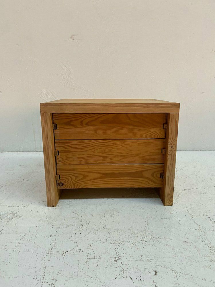 Pine Chest Of Drawers Or Bedside Table By Ate Van Apeldoorn For Houtwerk Hattem, 1970s photo vinterior