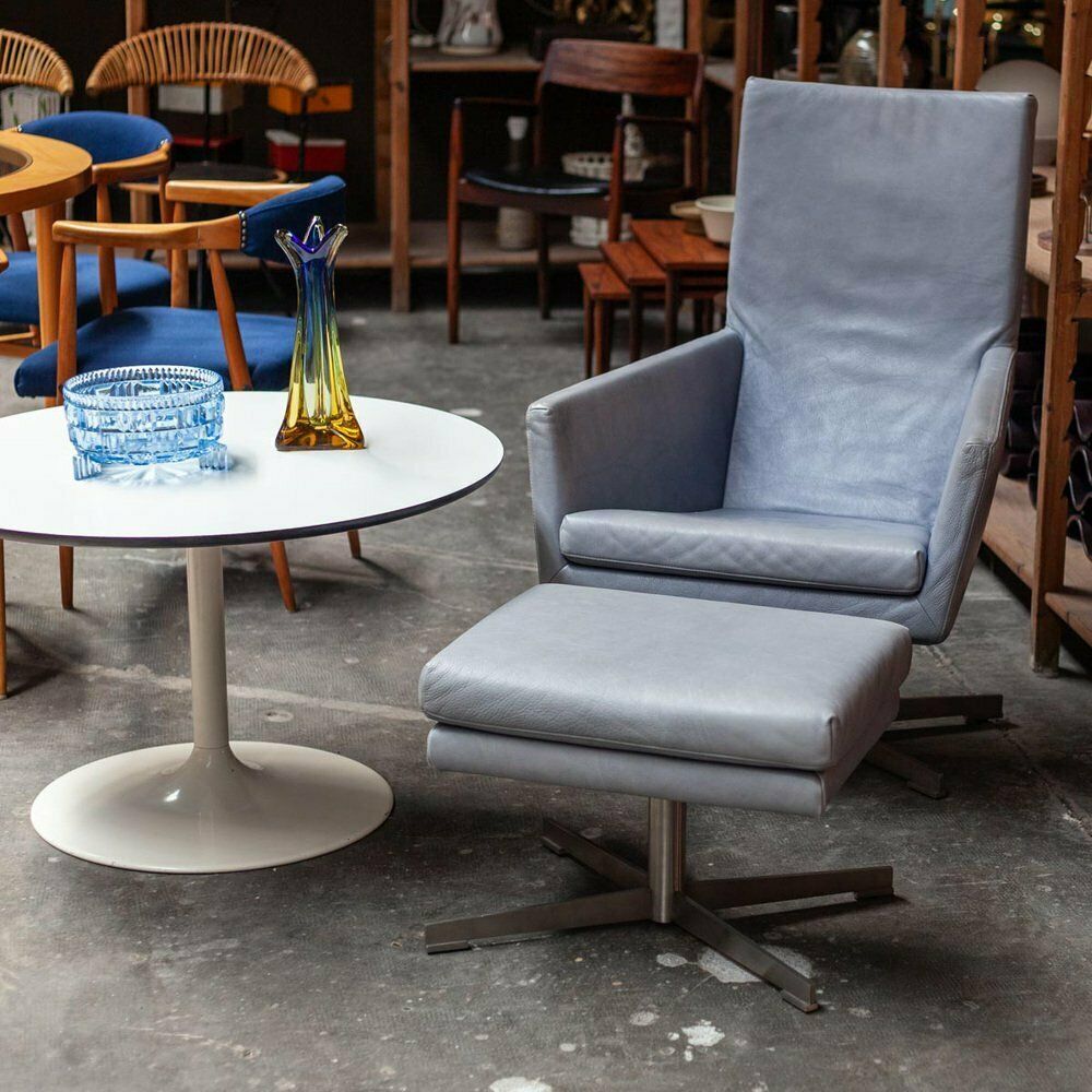 photo furniture Swivel Armchair & Ottoman Attributed To Gerard Van Den Berg, 1980s, Set Of 2