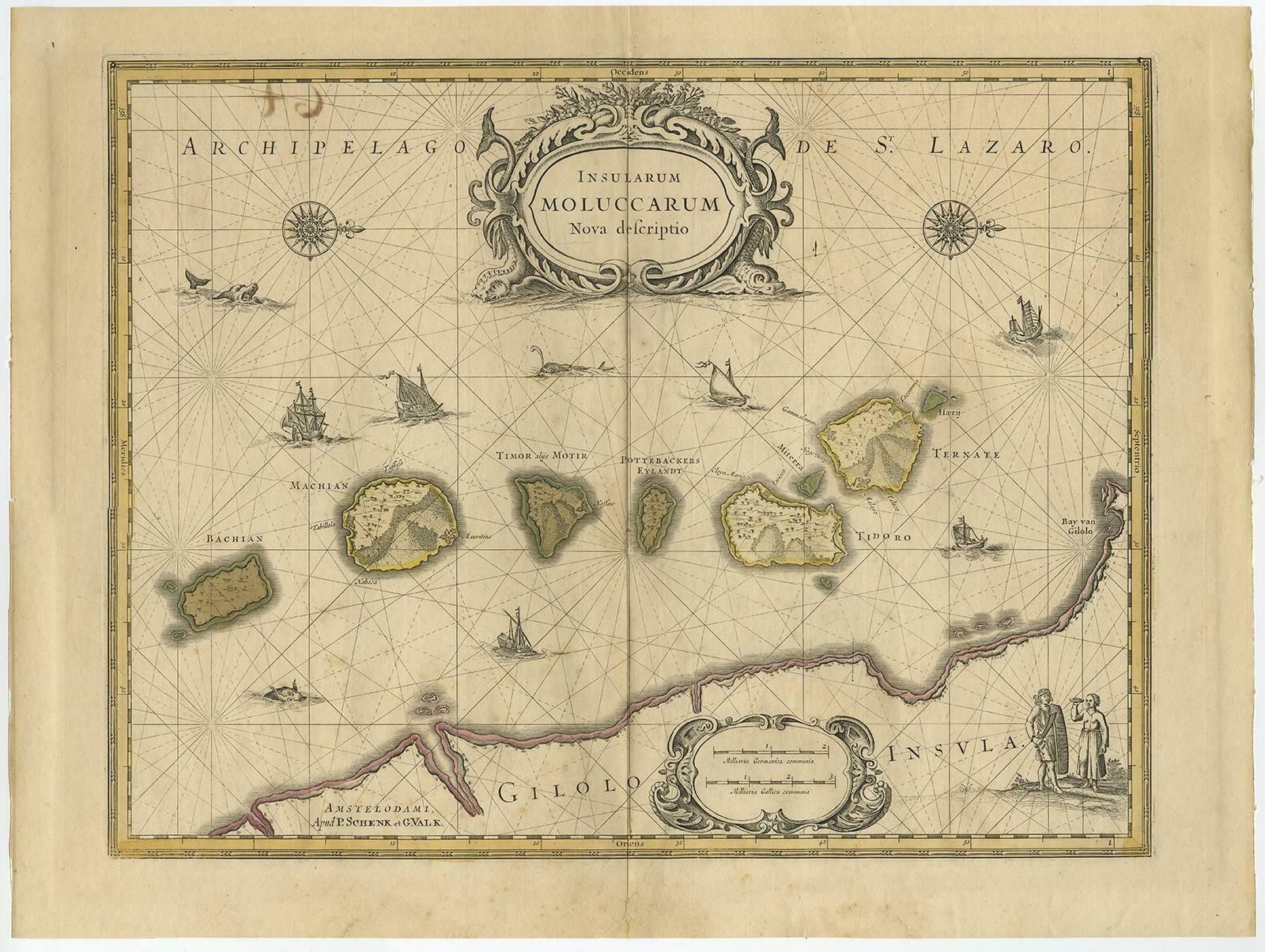 Old Map Of The Moluccas, Known As The Famous Spice Islands, Indonesia, Ca.1730 photo furniture