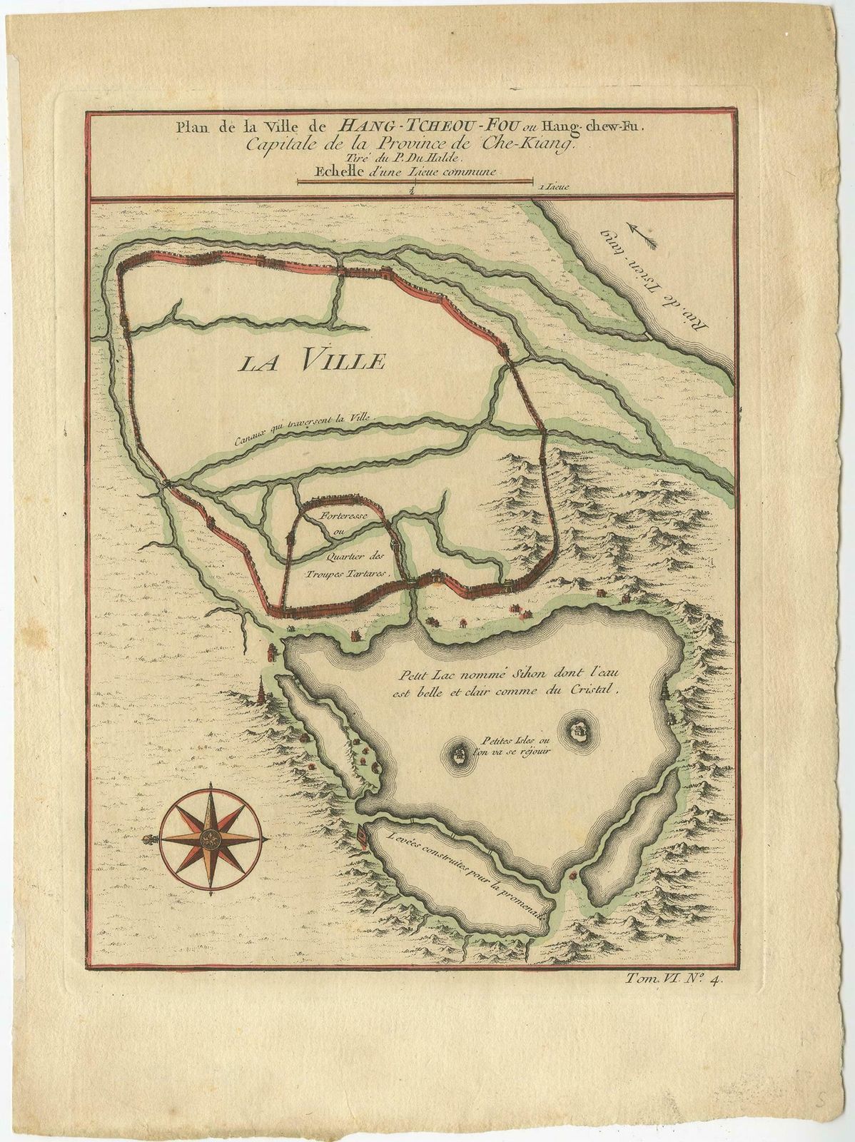 Antique Map Of Hangzhou, Capital Of The Province Of Zheijang, China, C.1750 photo furniture