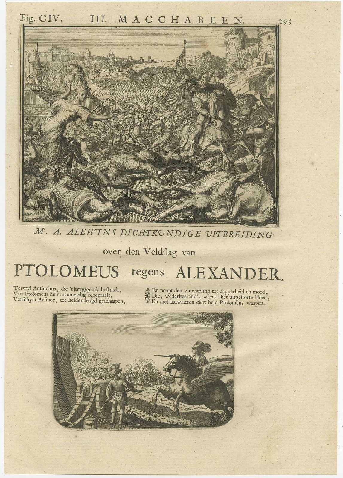 Rare Part Of A Poem Of The Battle Of Ptolemy Against Alexander The Great, 1721 photo furniture