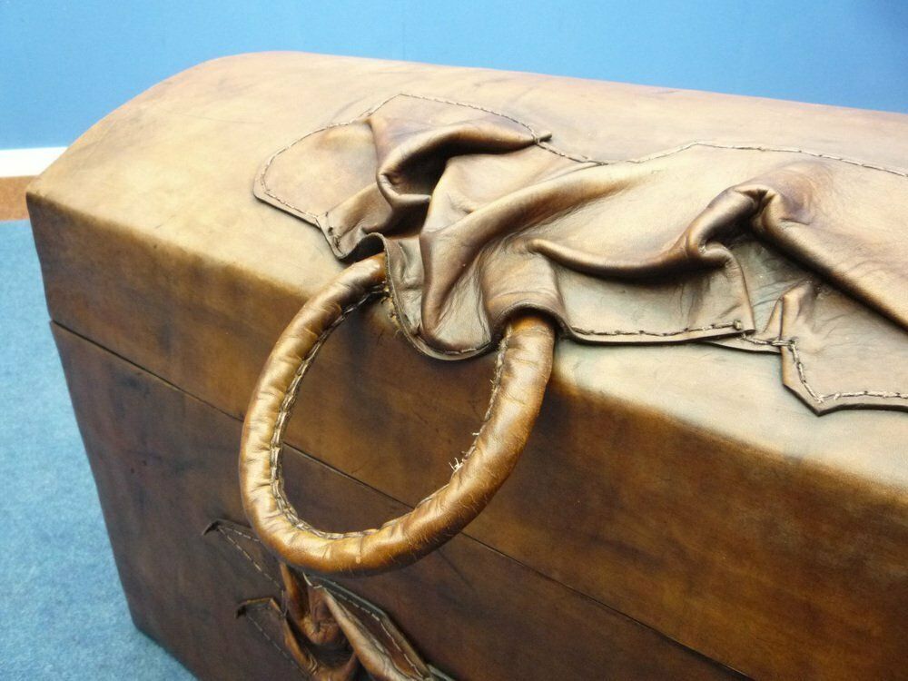 photo for sale Vintage Art Deco Chest Of Drawers Made Of Leather & Wood