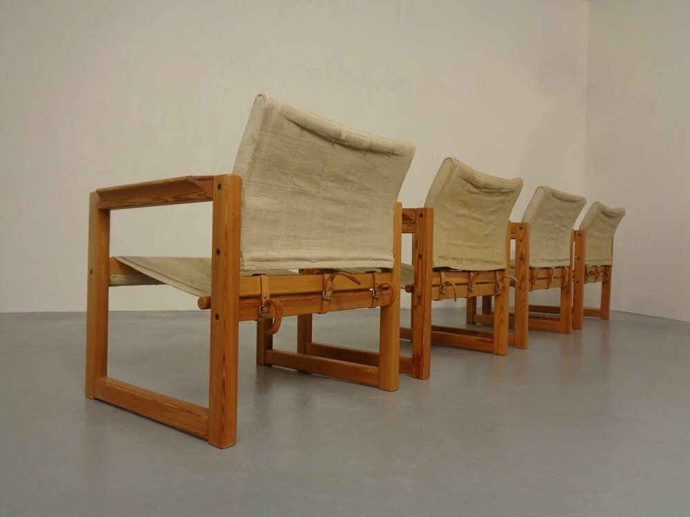 Diana Pine Wood Armchairs & Table By Karin Mobring For Ikea, 1970s, Set Of 5 photo vinterior