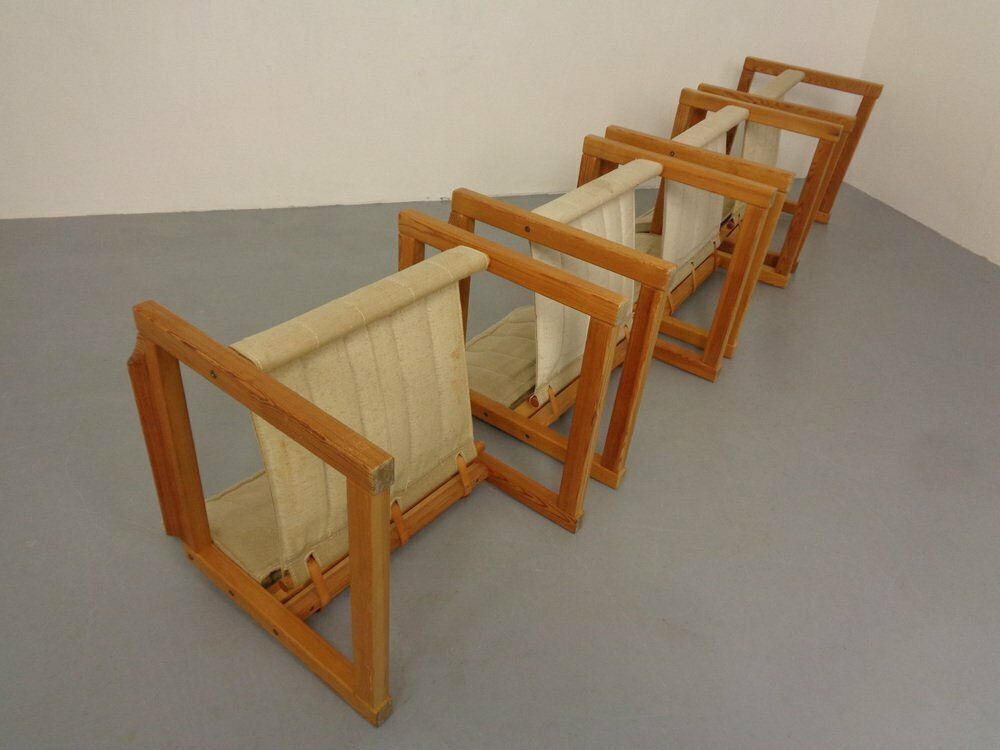 photo for sale Diana Pine Wood Armchairs & Table By Karin Mobring For Ikea, 1970s, Set Of 5