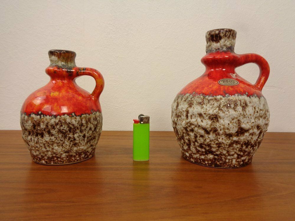 Fat Lava Ceramic Vases From Jopeko, 1970s, Set Of 2 photo buy