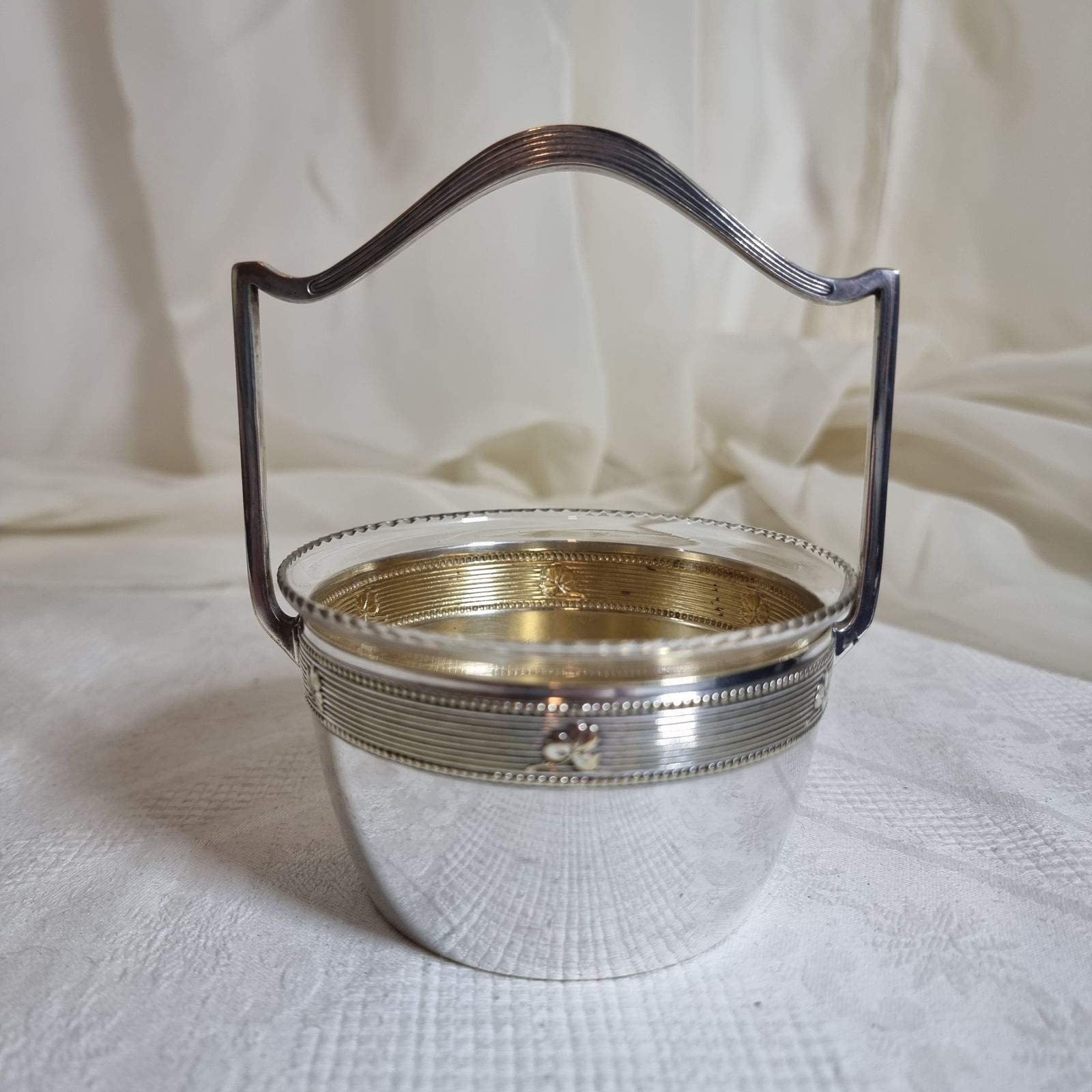 W.M.F Art Nouveau Basket & Original Glass Liner