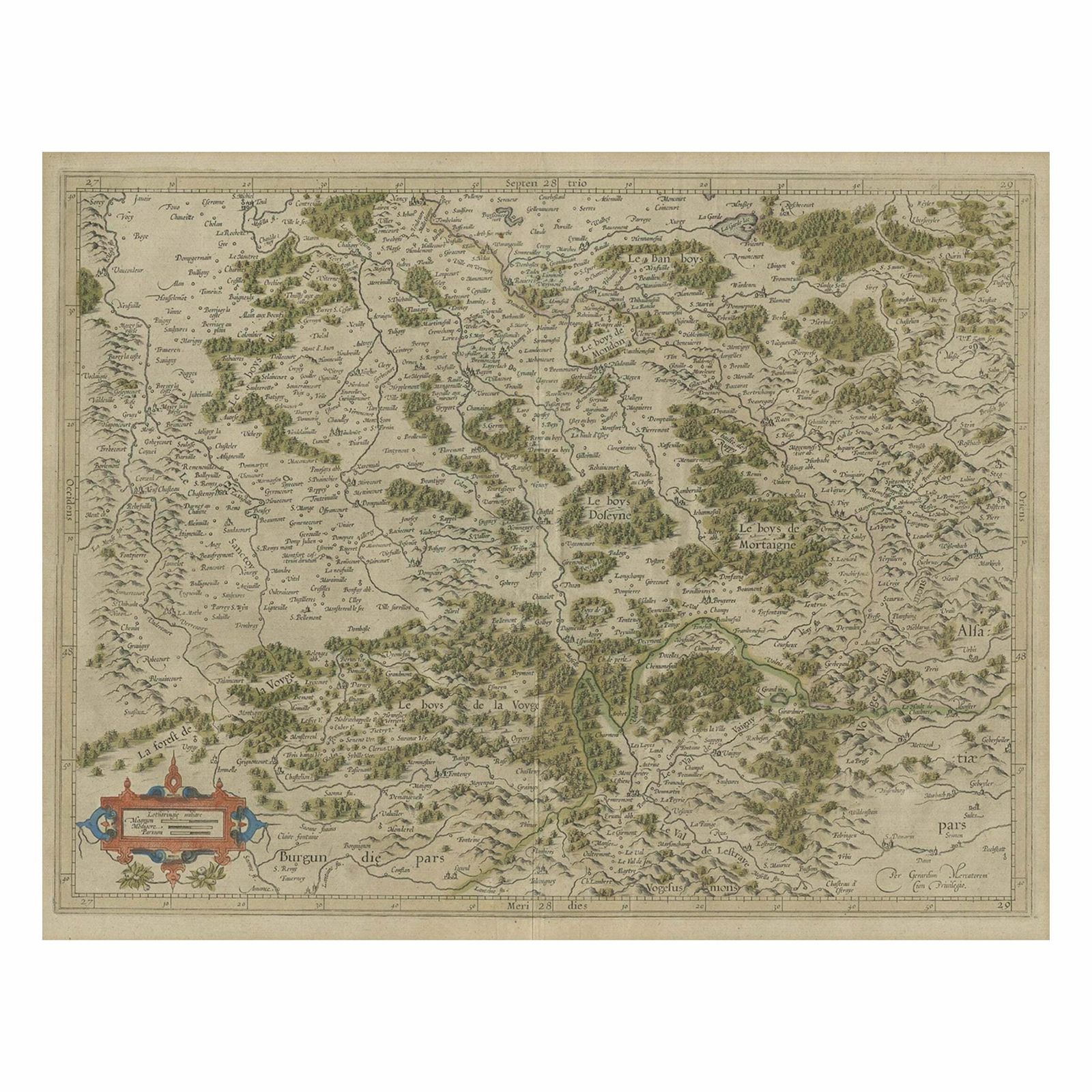 Antique Map Of The Southern Lorraine Region By Mercator, C.1625