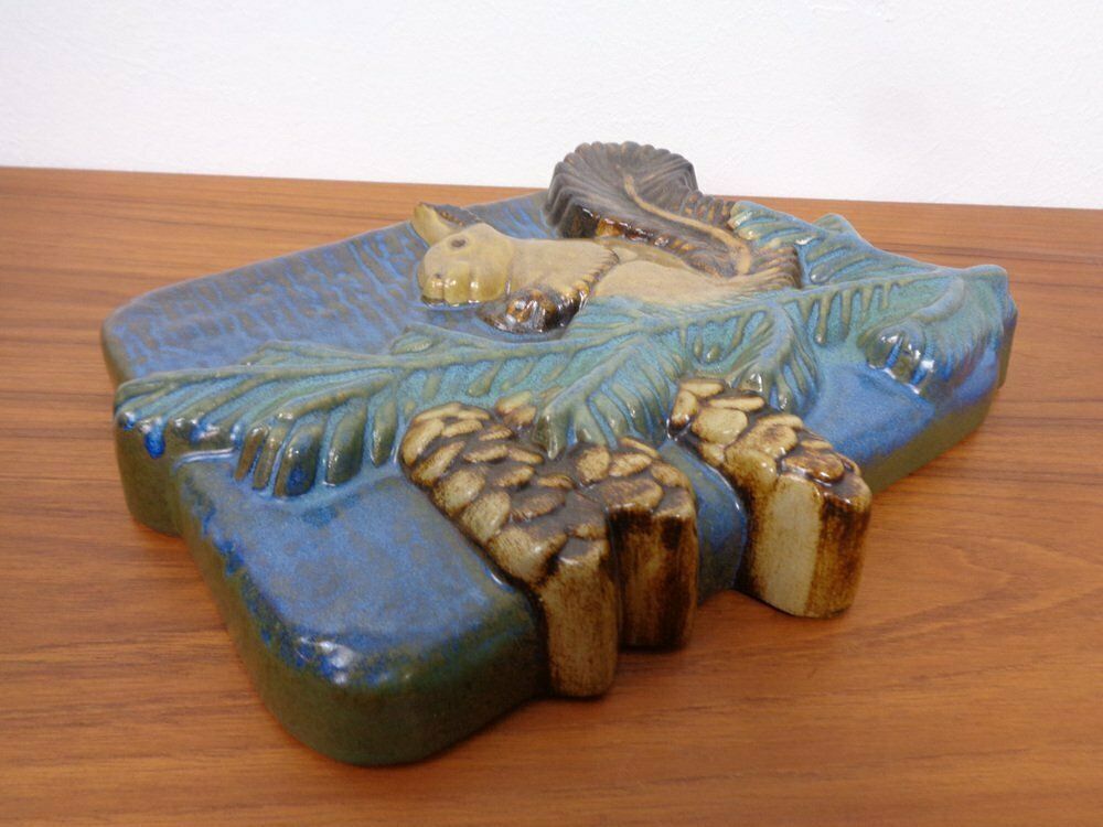 photo for sale Stoneware Studio Ceramic Wall Plaque From Ego Lidköping, Sweden, 1960s, 1970s