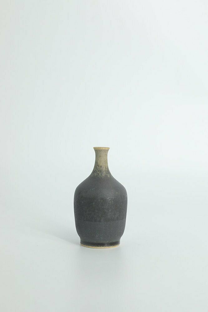 Small Mid Century Scandinavian Modern Collectible Blue & Brown Stoneware Vase By Gunnar Borg For Gunnars Keramik Höganäs, 1960s, Set Of 4 photo vintage