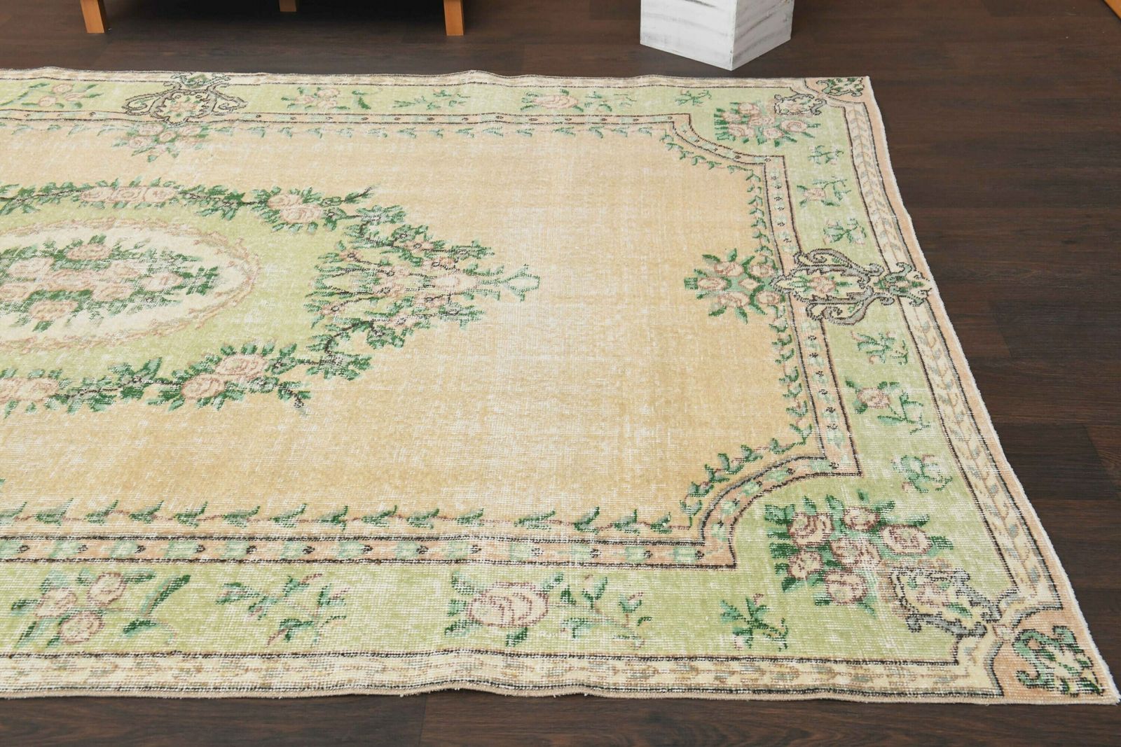 6.1x9.4 Ft Turkish Area Rug, Anatolian Area Rug, Oushak Rug 6x9, Living Room Rug, 6x9 Rug, Bedroom Large Rug, Faded Rug, Bohemian Area Rug photo vintage