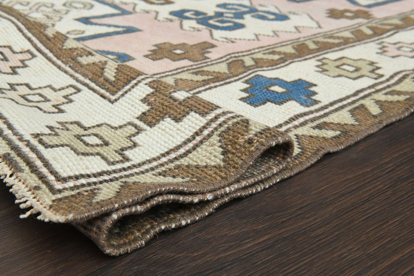 4x6 Pink White Brown Vintage Rug, Handmade Turkish Rug, Oushak Rug, Area Rug, Home Decor, 4x6 Rug, Living Room Rug, Washable Rug, 4.3x6.2 Ft photo 563.0