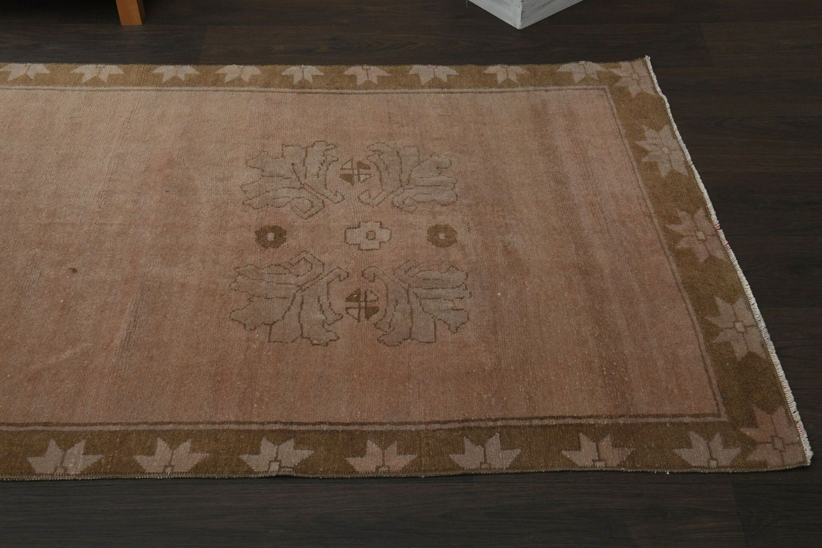 3x10 Handmade Turkish Vintage Oushak Runner Rug, Antique Rug, Faded Pink Brown Rug, 3x10 Rug, Hallway Rug, Kitchen Rug, Shabby Chic Decor photo Textiles