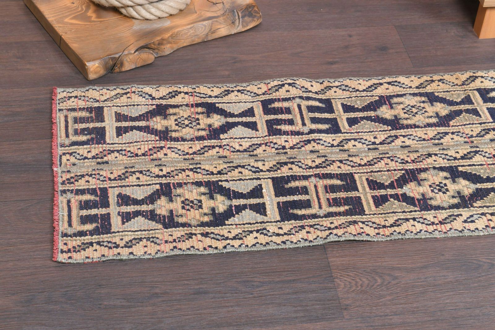 1.6x9.4 Ft Turkish Runner, Vintage Runner, Oushak Runner, Antique Rug, Entryway Rug, Handmade Runner, Hallway Rug Kitchen Rug, 2x9 Wool Rug photo for sale
