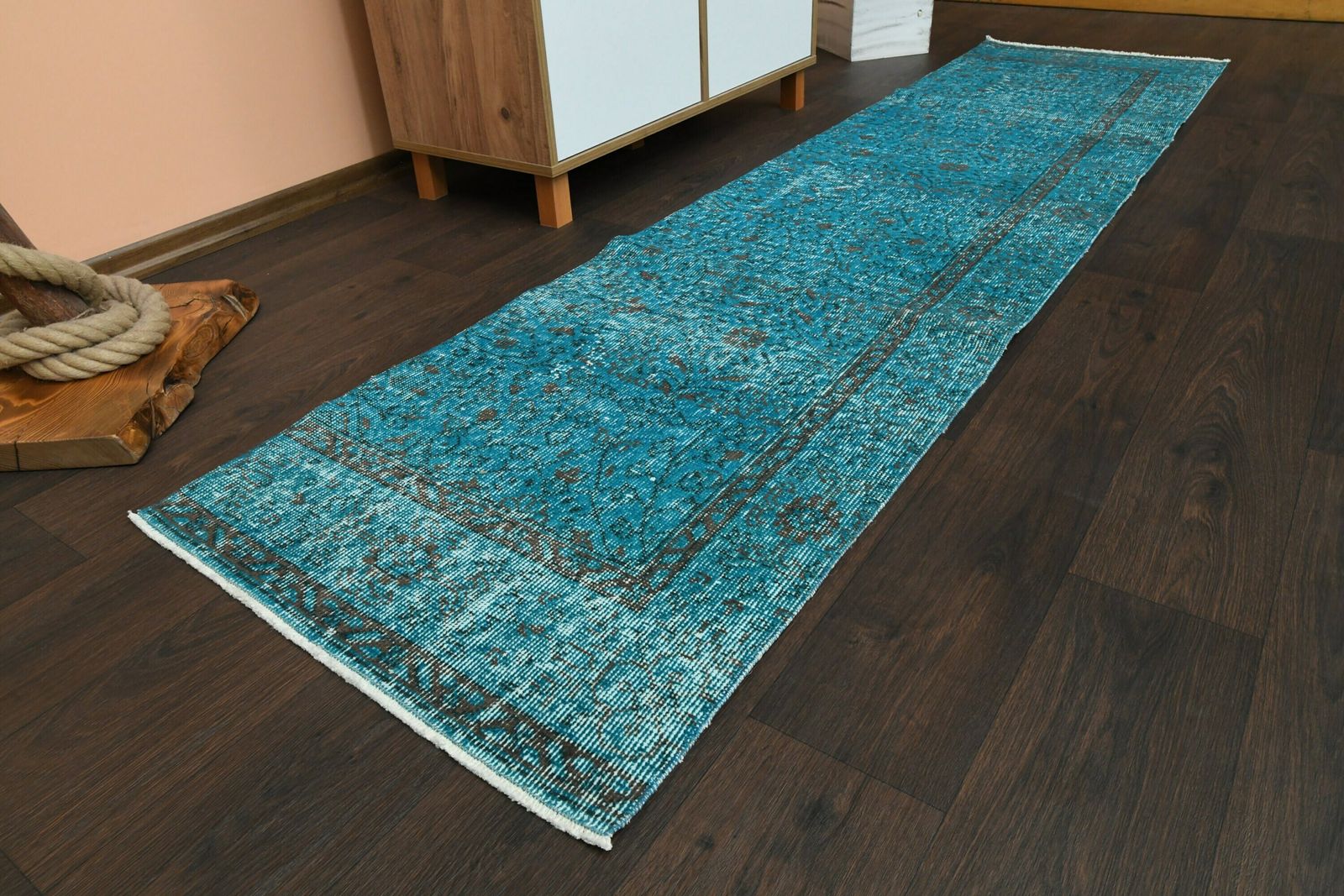 2.2x8.8 Ft, Handmade Turkish Oushak Runner Rug, Vintage Runner, Wool Rug, Hallway Rug, Kitchen Rug, 2x9 Runner Rug, Kitchen Rug, Modern Rug photo for sale