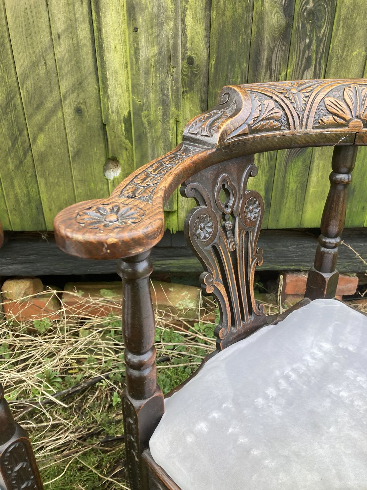 Pair Of Victorian Carved Corner Chairs photo vinterior