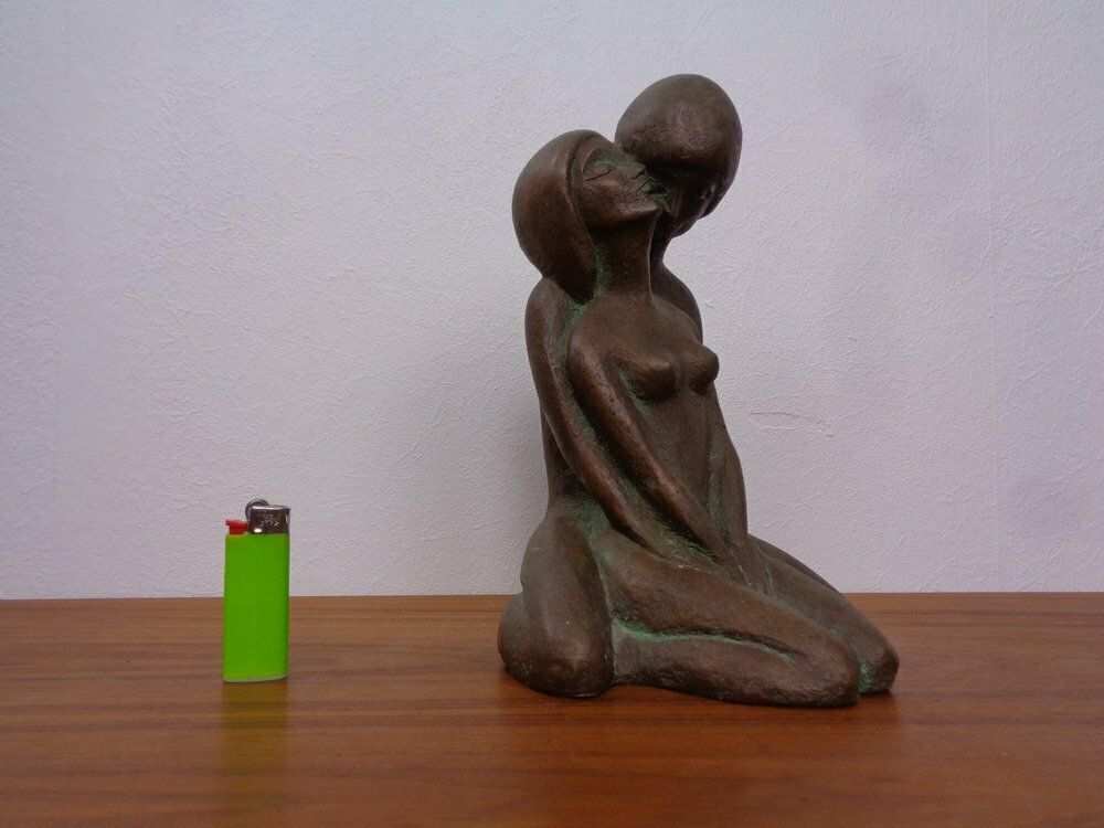 Handcrafted Stoneware Loving Couple Figure From Achatit Werkstätten, Germany, 1960s photo vinterior