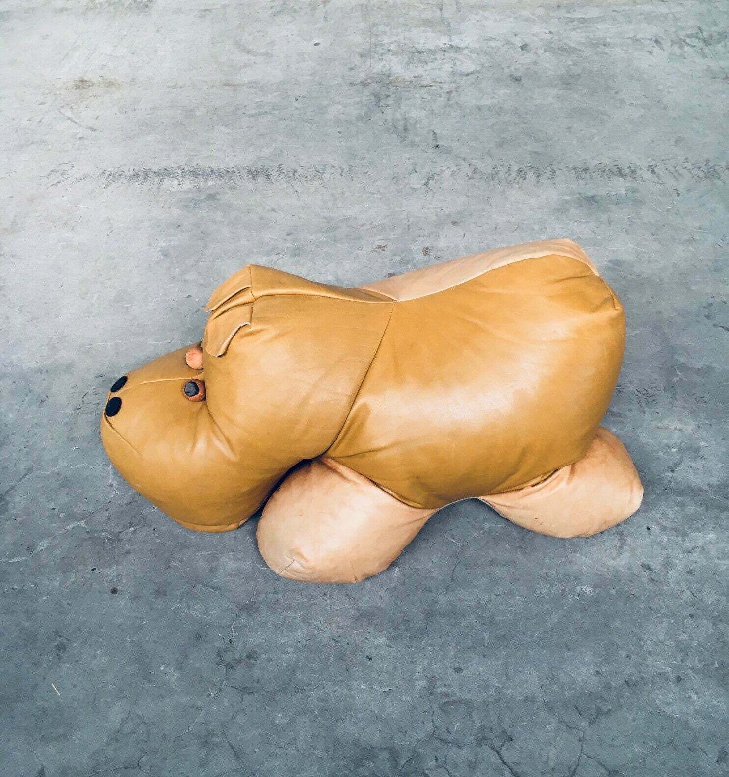 1970's Leather Hippo Hippopotamus Footstool Pouf photo 800.0