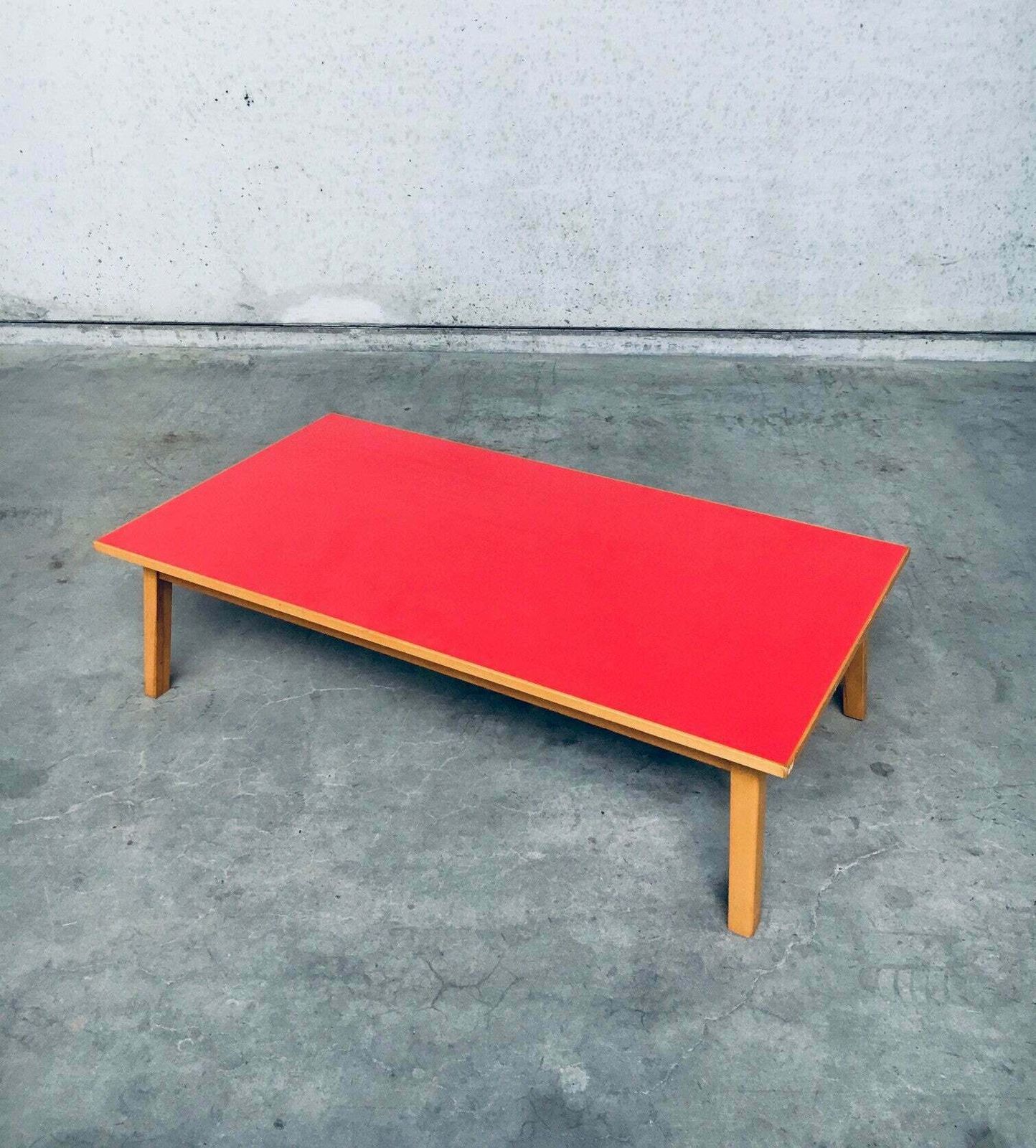 Furniture Midcentury Design Red Coffee Table, 1950's Belgium photo