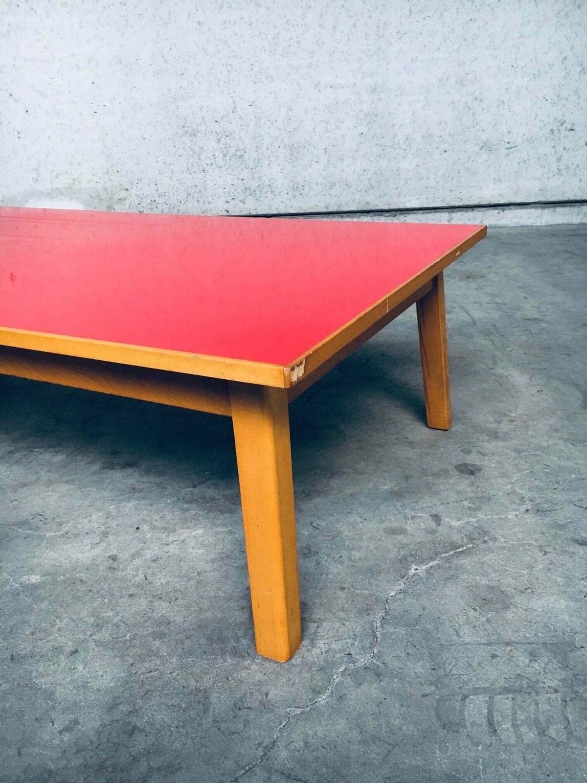 995.0 Midcentury Design Red Coffee Table, 1950's Belgium photo