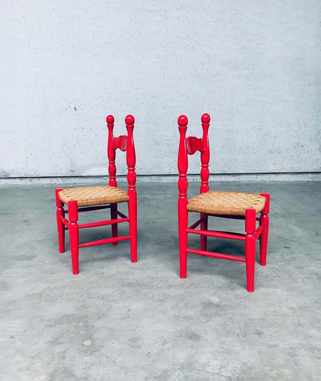 Scandinavische Landelijke Stijl Stoelen In Rood, Zweden Ca. Jaren 1960 photo 950.0