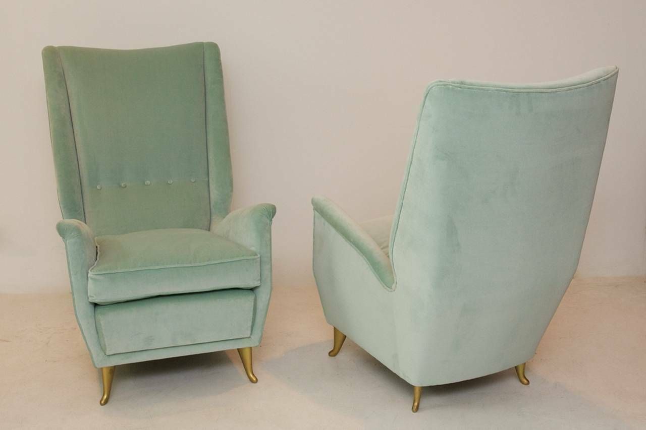 Pair Of Mid Century Modern Armchairs By Isa From A Design By Gio Ponti