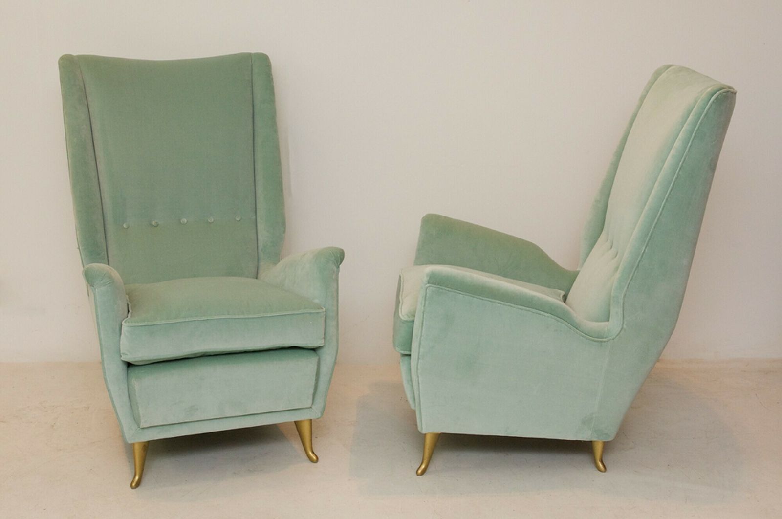Pair Of Mid Century Modern Armchairs By Isa From A Design By Gio Ponti photo for sale