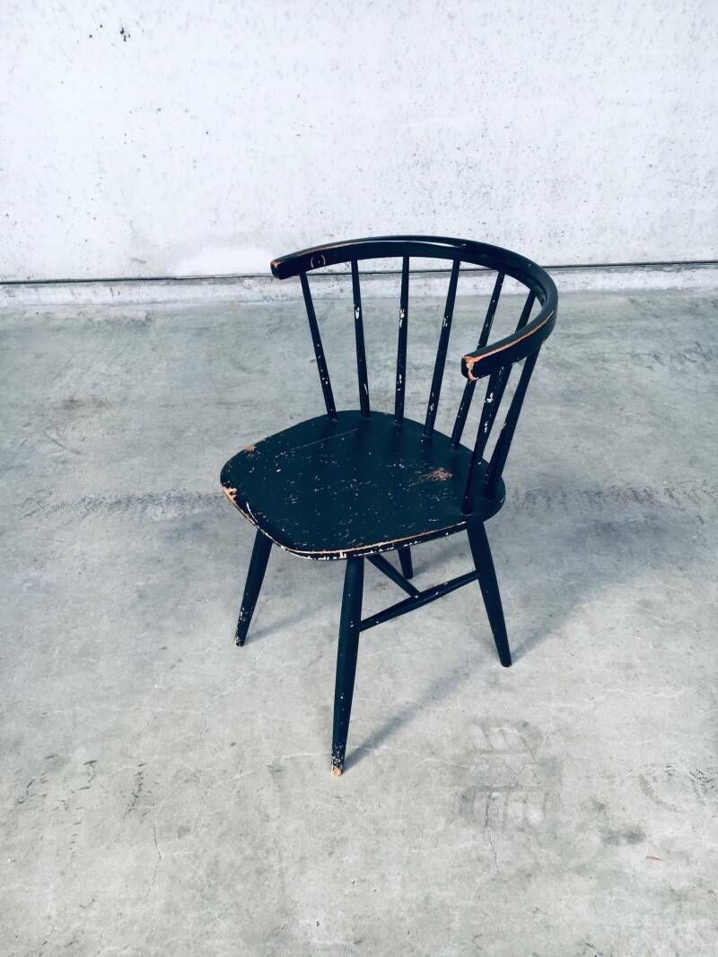 Midcentury Scandinavian Design Curved Spindle Back Side Chair, 1960's Denmark photo furniture