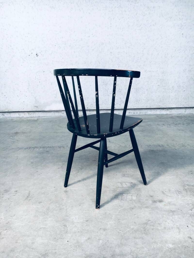 Mid Century Scandinavische Design Stoel Met Gebogen Spijlenrug, Jaren 1960, Denemarken photo buy