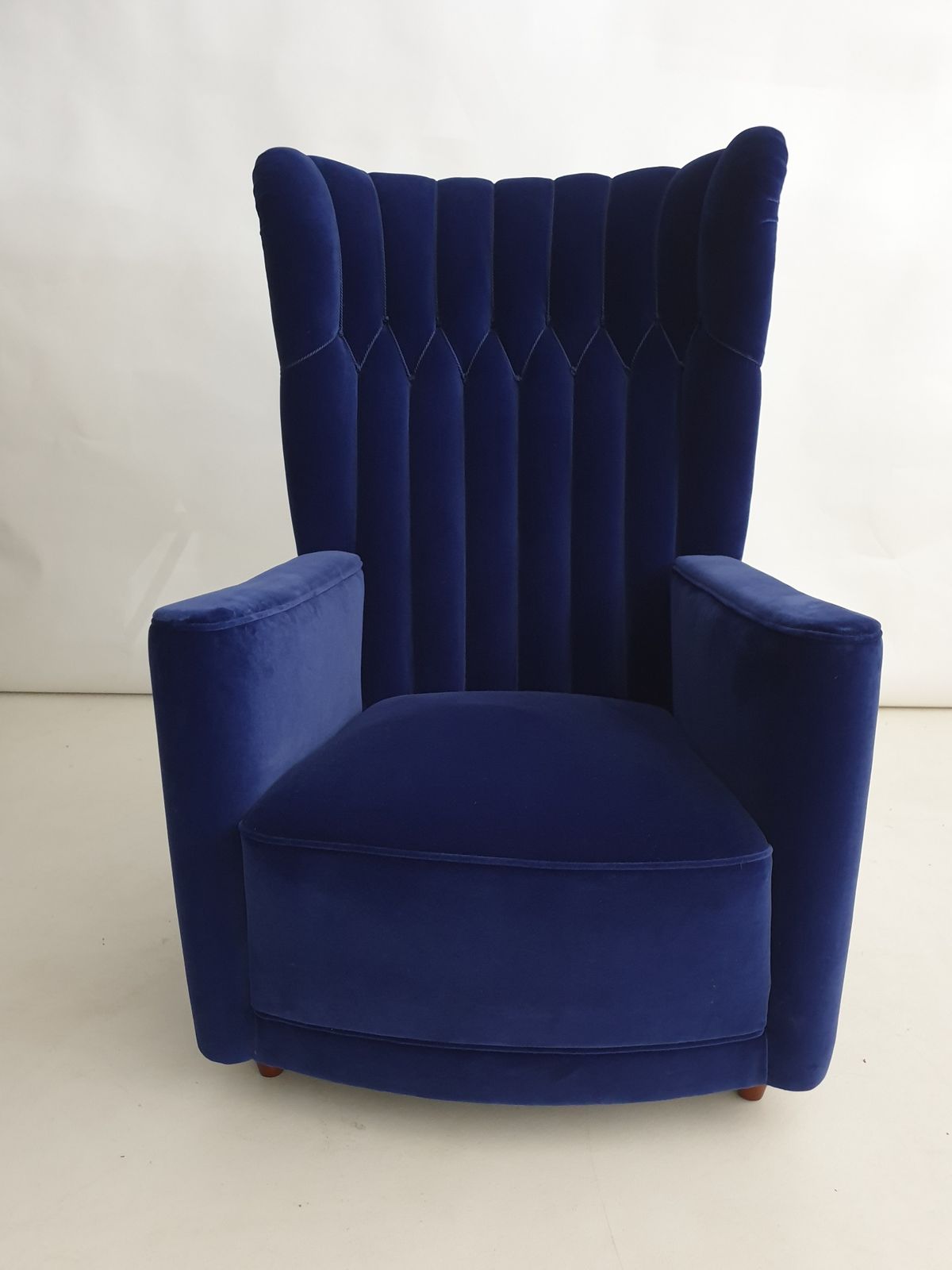 Pair Of Well Sized  Velvet Covered Armchairs Attributed To Guglielmo Ulrich photo 9500.0