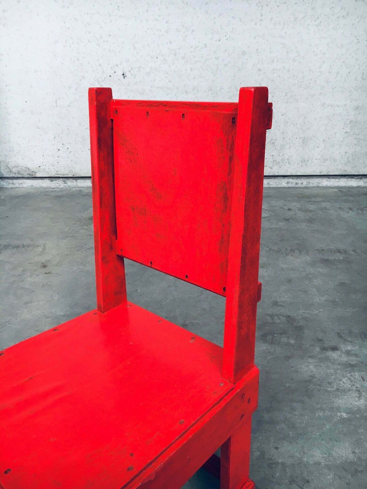 Meubels De Stijl Beweging Ontwerp Rode Stoel, Toegeschreven Aan Jan Wils, Jaren 1920, Nederland photo
