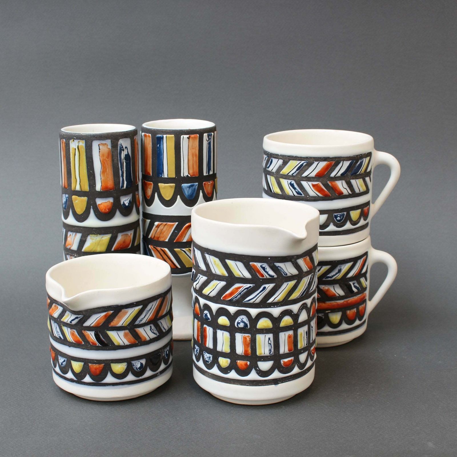 Vintage French Ceramic Set Of Vessels By Roger Capron (Circa 1960s) photo for sale