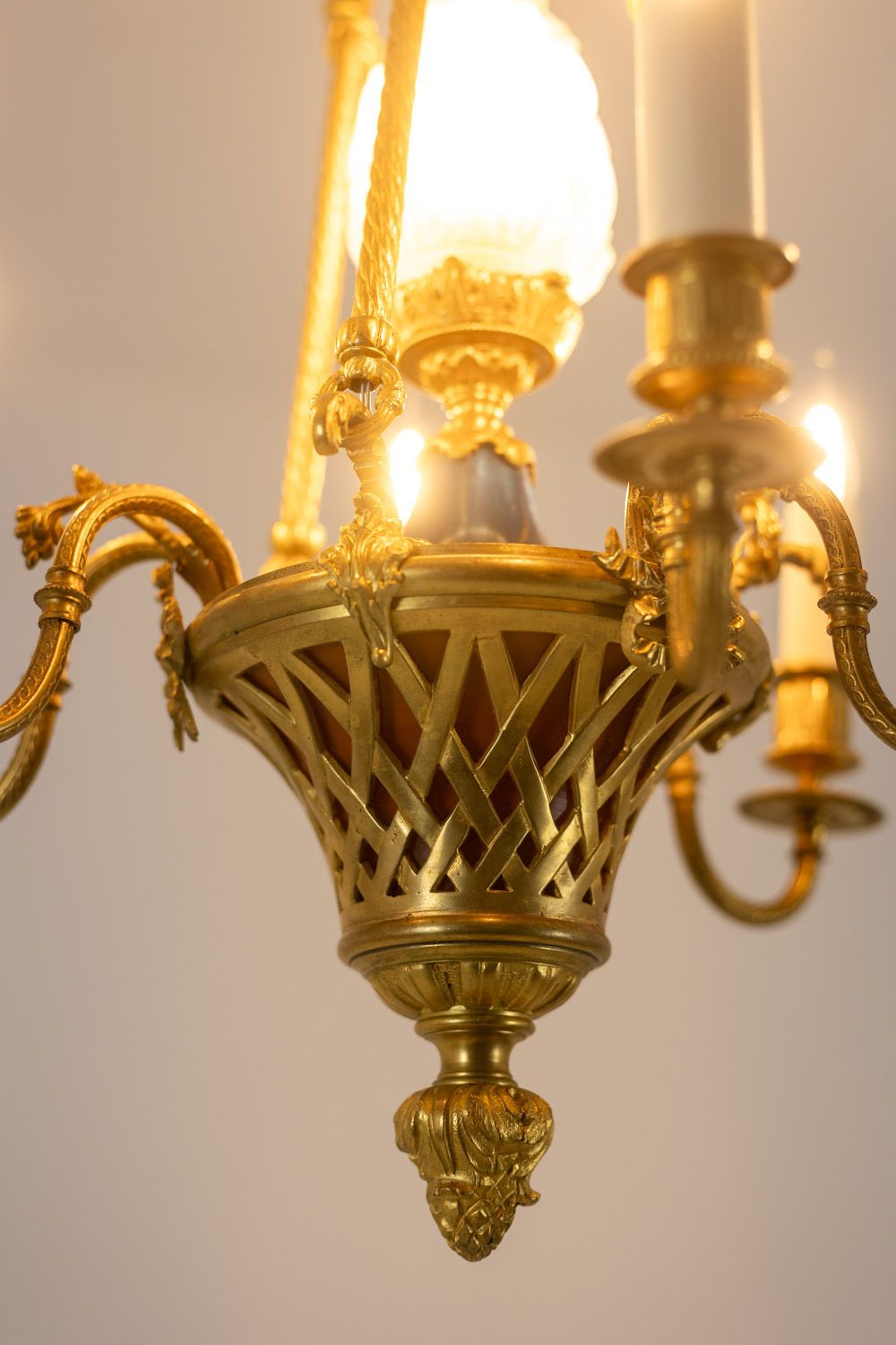 Louis XVI Style Chandelier In Gilded Bronze. Circa 1900. photo buy