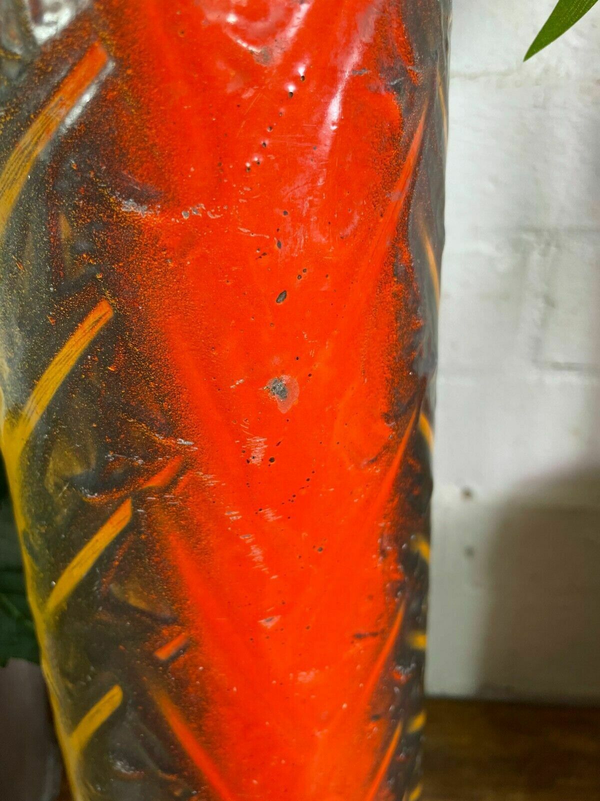 photo for sale Large Vintage Hungarian Retro Mid Century Enamel Vase