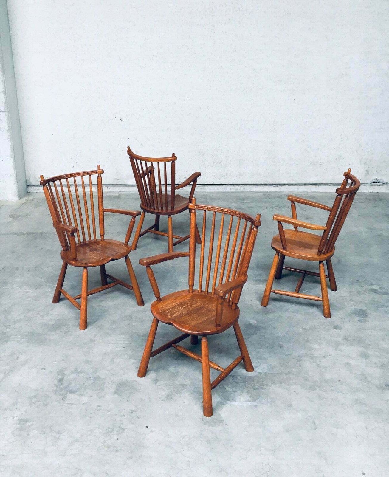 photo for sale Dutch Design Oak Arm Chair Set By De Ster Gelderland, Netherlands 1960's